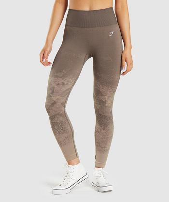 Legginsy Damskie Gymshark Adapt Ombre Seamless Brązowe | PL 2321CTV